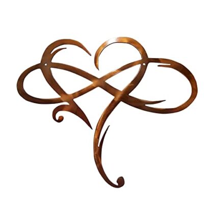 Brown Infinity Heart Metal Wall Decor, Unique Infinity Heart Love Sign - Image 8