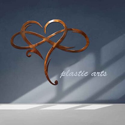 Brown Infinity Heart Metal Wall Decor, Unique Infinity Heart Love Sign - Image 4