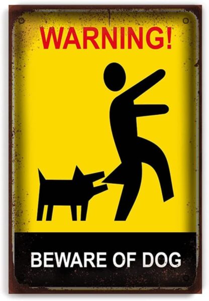 8x12 inch Metal Poster Plaque Warring Beware of Dog Tin Sign