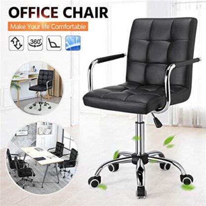 2PCS Black Desk Chairs/Office Chairs with Arms/Wheels - Image 7