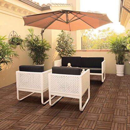 33pcs Brown Interlocking Patio Deck Tiles 12 x 12in Wood Floor Tiles Wooden Flooring - Image 2