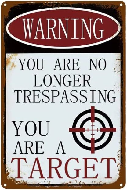 8x12 inch Funny No Trespassing Metal Tin Signs Coffee Bar Garage Vintage