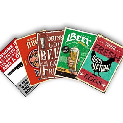 Retro Vintage Style Decorative Iron Painting Tin Sign, Enjoy Our BBQ Party, Rust Free,Aluminum, UV Printed, Easy to Mount,1 Pack, 8"x12"Inches - Image 5