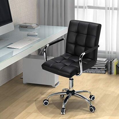 2PCS Black Desk Chairs/Office Chairs with Arms/Wheels - Image 2