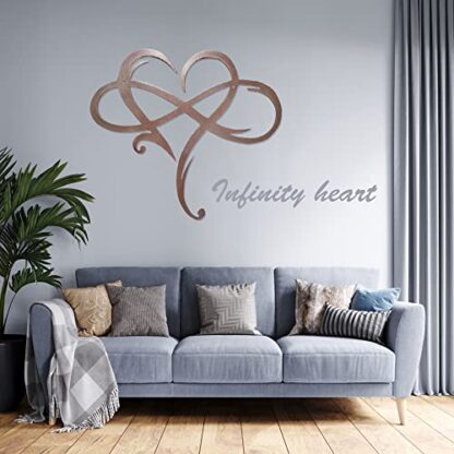 Champagne Infinity Heart Metal Wall Decor, Unique Infinity Heart Love Sign - Image 6