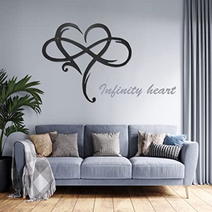 Black Infinity Heart Metal, Unique Infinity Heart Wall Decor Love Sign - Image 6