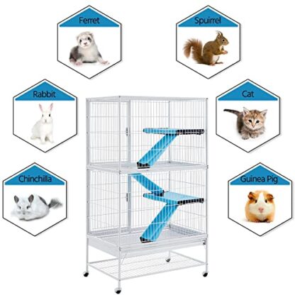 4-Tier 54 Inch White Height Cat Kittens Enclosure Ferret Cage - Image 2