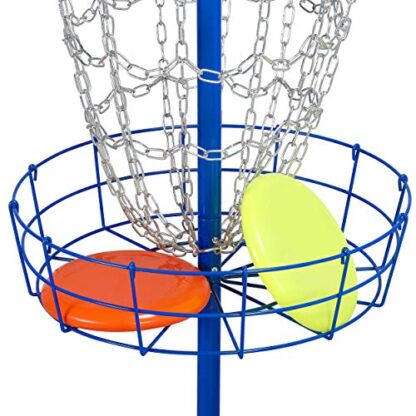 Set of 2 Blue Portable Disc Golf Target Metal Frisbee Golf Basket - Image 3