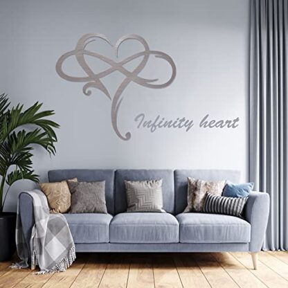 Silver Infinity Heart Metal Wall Decor, Unique Infinity Heart Love Sign - Image 6