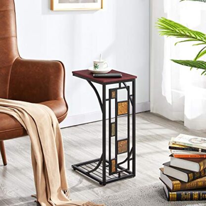 Brown C Table End Table Sofa Side Table Slides - Image 8