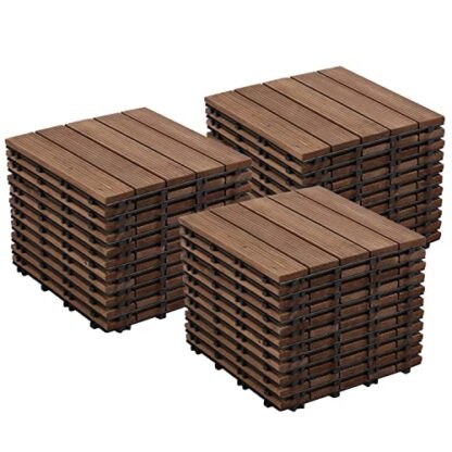 33pcs Brown Interlocking Patio Deck Tiles 12 x 12in Wood Floor Tiles Wooden Flooring - Image 10