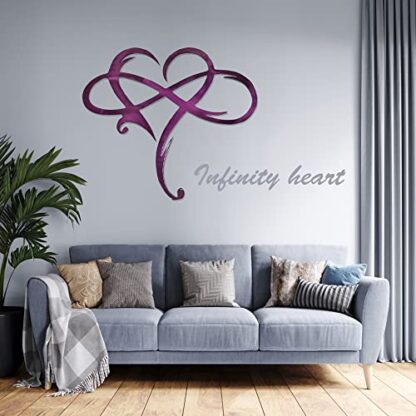 Purple Infinity Heart Metal Wall Decor, Unique Infinity Heart Love Sign - Image 6