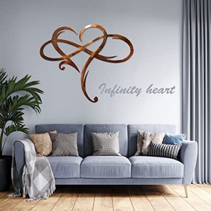 Brown Infinity Heart Metal Wall Decor, Unique Infinity Heart Love Sign - Image 6