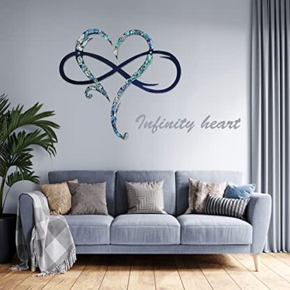 Blue Infinity Heart Metal, Unique Infinity Heart Wall Decor Love Sign - Image 6