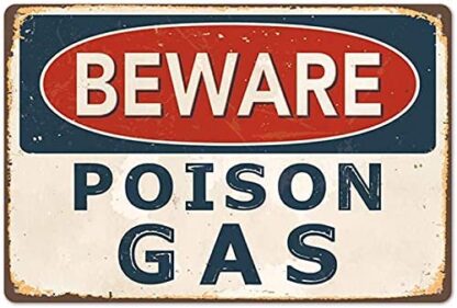 8x12 inch Metal Plate Signage Beware Poison Gas Metal Tin Sign