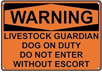 8x12 inch Vintage Metal Signs Aluminum Sign Warning Livestock Guardian Dog