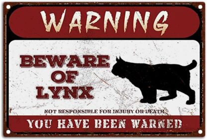 8x12 inch Warning Signs Retro Beware of Lynx Metel Tin Signs