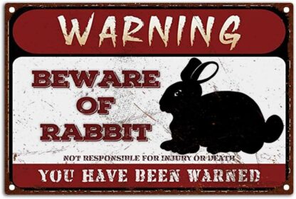 8x12 inch Warning Signs Retro Beware of Rabbit Metel Tin Signs