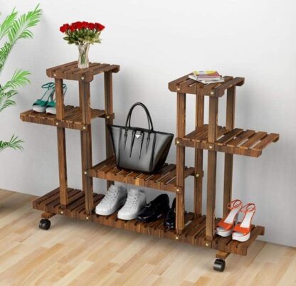 Brown Plant Stands for Indoor Plants Multiple Outdoor Garden Wood Flower