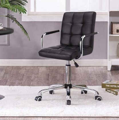 2PCS Black Desk Chairs/Office Chairs with Arms/Wheels