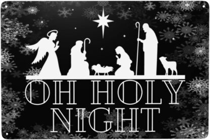 8x12 inch Christmas Sign Oh Holy Night Signs Oh Holy Night Metal Sign