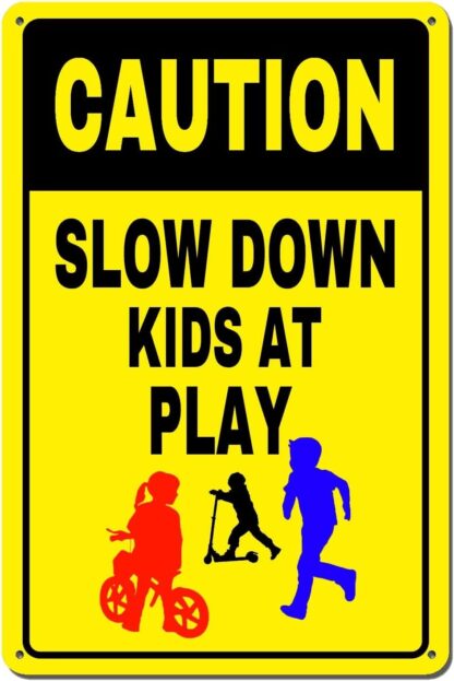 8x12 inch Metal Plate Signage Caution Kids at Play Tin Sign