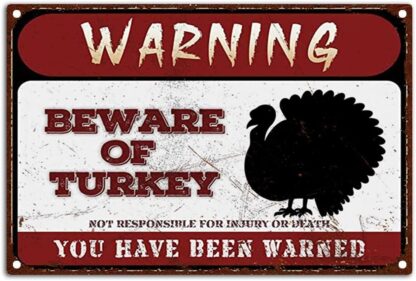 8x12 inch Warning Signs Retro Beware of Turkey Metel Tin Signs