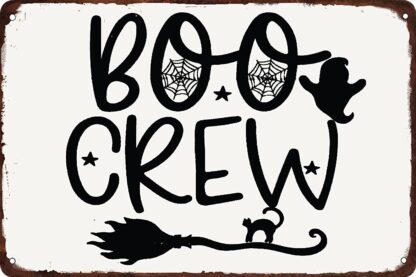 8x12 inch Boo Crew Halloween Vintage Metal Tin Sign Retro Cafe Bar Home