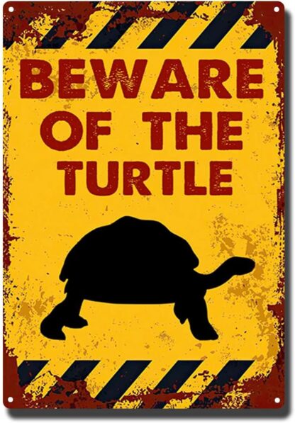 8x12 inch Vintage Beware of The Turtle Metel Tin Signs Retro Warning Tin Sign