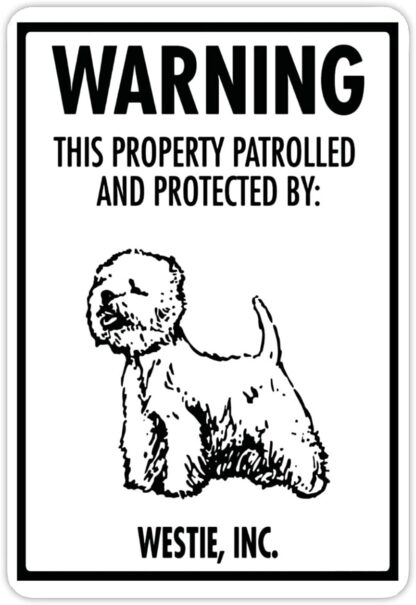 8x12 inch Sign Warning! This Property Patrolled and Protected Dog Sign