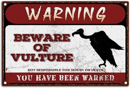 8x12 inch Warning Signs Retro Beware of Vulture Metel Tin Signs