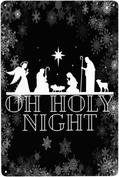 8x12 inch Christmas Sign Oh Holy Night Sign Oh Holy Night Tin Sign