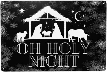 8x12 inch Christmas Sign Oh Holy Night Sign Oh Holy Night Metal Tin Signs