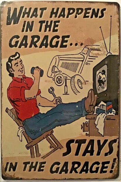 8x12 inch Tin Sign Garage funny men man cave boyfriend dad grandfather