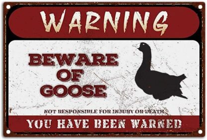 8x12 inch Warning Signs Retro Beware of Goose Metel Tin Signs