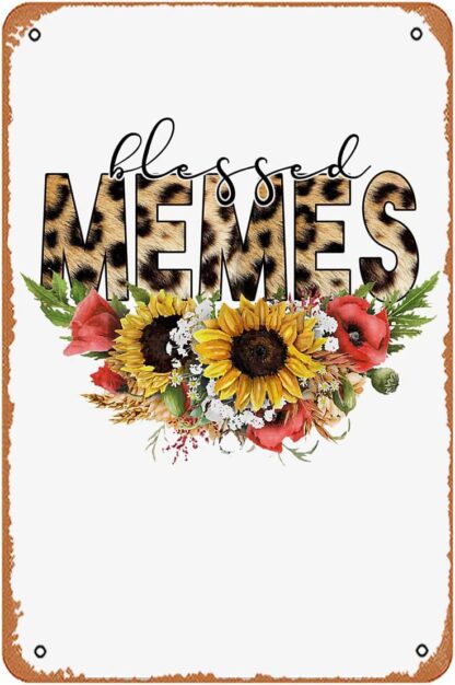 8x12 inch Blessed Memes – Art Flower – Wooden Hanging Scroll Frame