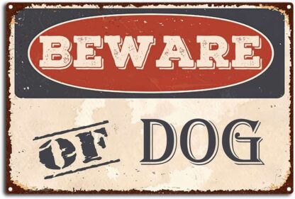 8x12 inch Vintage Beware of Dog Metal Tin Sign