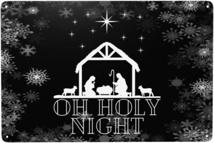 8x12 inch Christmas Sign Oh Holy Night Sign Oh Holy Night Metal Tin Signs