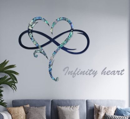 Blue Infinity Heart Metal Wall Decor, Unique Infinity Heart Wall Decor Love Sign