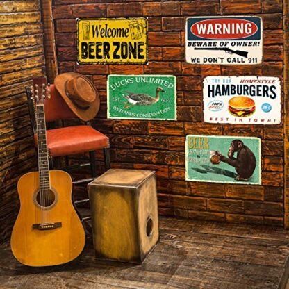 Retro Vintage Style Decorative Iron Painting Tin Sign, Enjoy Our BBQ Party, Rust Free,Aluminum, UV Printed, Easy to Mount,1 Pack, 8"x12"Inches - Image 3