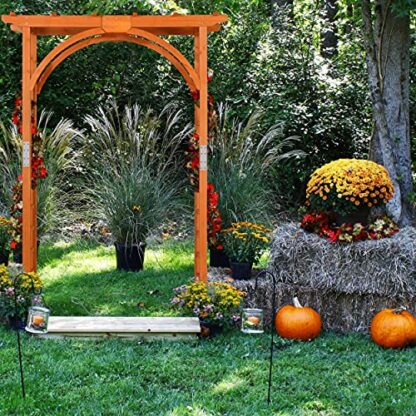 85in Brown Wooden Garden Trellis Garden Arch Arbor - Image 2