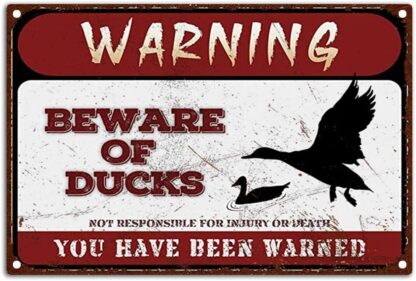 8x12 inch Warning Signs Retro Beware of Ducks Metel Tin Signs