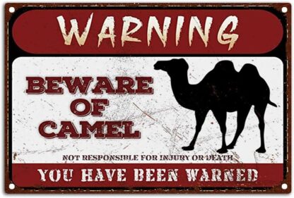 8x12 inch Warning Signs Retro Beware of Camel Metel Tin Signs