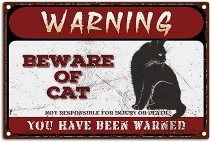 8x12 inch Warning Signs Retro Beware of Cat Metel Tin Signs