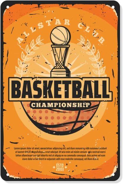 8x12 inch Retro Metal Tin Signs,Allstar Basketball Championship