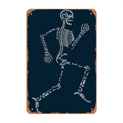 8x12 inch Chiropractic Memes Running Skeleton Decoration Sign