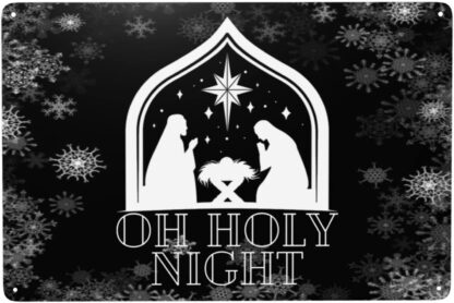 8x12 inch Christmas Sign Oh Holy Night Signs Oh Holy Night Tin Signs