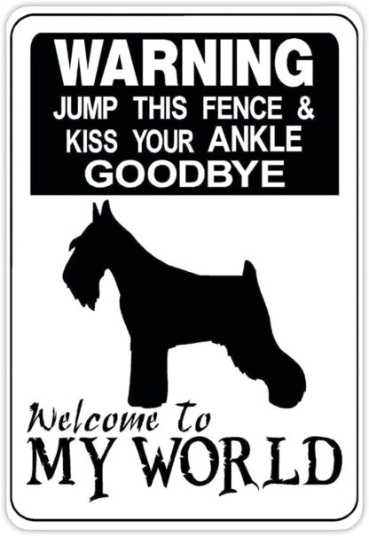 8x12 inch Miniature Schnauzer Aluminum Guard Dog Sign Metal