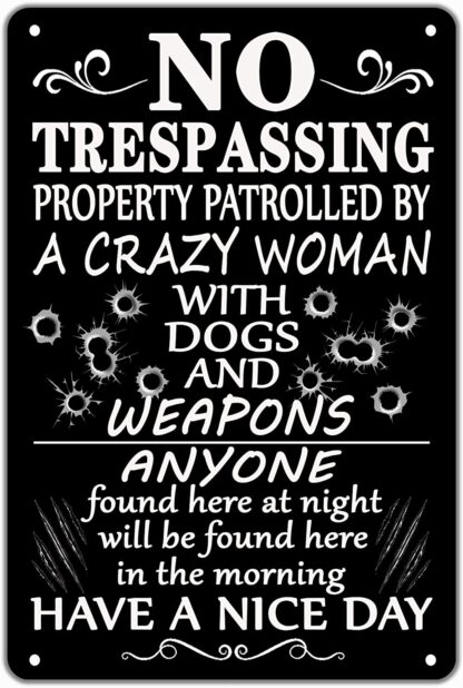 8x12 inch Funny No Trespassing Signs Private Property No Soliciting Yard Sign