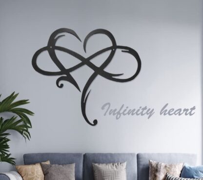 Infinity Heart Metal Wall Decor, Unique Infinity Heart Wall Decor Love Sign